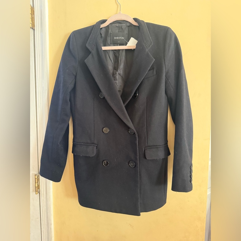 Babaton Classic Black Double-Breasted Blazer, size small
